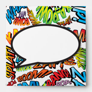 Fun Modern Typographic Comic Book Speech Bubble Envelope