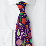 Fun Modern Vegetable Pattern Tie<br><div class="desc">Featuring a fun modern pattern made up of lots of delicious vegetables on a dark background. Original art by Nic Squirrell. Perfect for a foodie, cook, chef, vegan, vegatarian, nutritionist or greengrocer.</div>