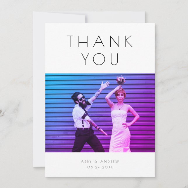 Fun Modern Wedding Thank You Card (Front)