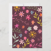 Fun modern whimsical floral baby in bloom shower invitation (Back)
