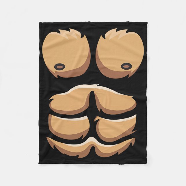 Fun Monkey Gorilla Chest Costume Halloween  Fleece Blanket (Front)