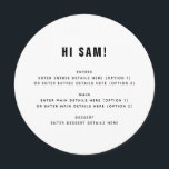 Fun Monochrome Guest Name Place Card Wedding Menu<br><div class="desc">Fun Monochrome Guest Name Place Card Wedding Menu Can be fully customised to suit your needs. © Gorjo Designs. Made for you via the Zazzle platform. // Looking for matching items? Other stationery from the set available in the ‘collections’ section of my store. // Need help customising your design? Got...</div>