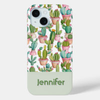 Fun monogram bright cacti