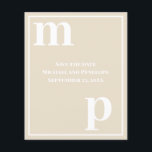 Fun Monogram Champagne Beige Budget Save the Date Flyer<br><div class="desc">A simple clean minimalist design in champagne beige with a text pairing of fonts in bold lower case monogram letter text templates and upper case font templates for the details that are easy for you to personalise. Just change the letters to your own right on the product page. All elements...</div>