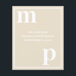 Fun Monogram Champagne Beige Budget Save the Date Flyer<br><div class="desc">A simple clean minimalist design in champagne beige with a text pairing of fonts in bold lower case monogram letter text templates and upper case font templates for the details that are easy for you to personalise. Just change the letters to your own right on the product page. All elements...</div>