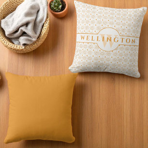 Fun Monogram Name  Hand Drawn Sun Cushion