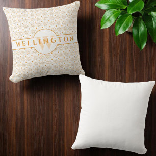 Fun Monogram Name Hand Drawn Sun Custom Cushion