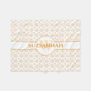 Fun Monogram Name Hand Drawn Sun Fleece Blanket