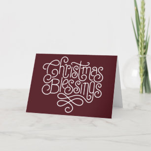 Fun monoline Christmas Blessings script Card
