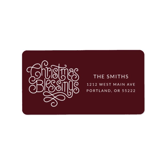Fun monoline Christmas Blessings script  Label (Front)