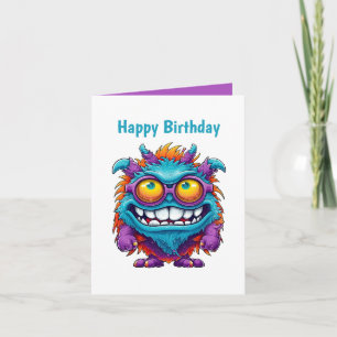 Fun Monster tiled party unisex Card