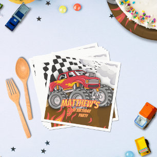 Fun Monster Truck Birthday Napkin