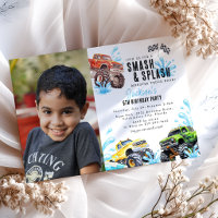 Fun Monster Truck Photo 5th Birthday Pool Party