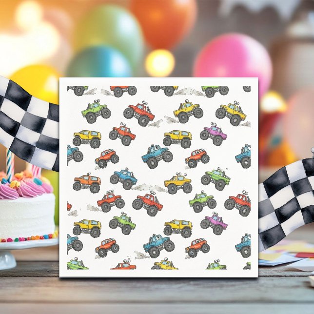 Fun Monster Trucks Birthday Party  Napkin (Creator Uploaded)