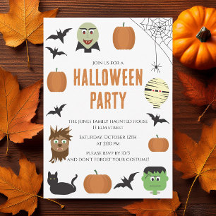 Fun Monsters Kids Halloween Party Invitation