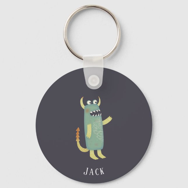 Fun Monsters Personalised Key Ring (Front)