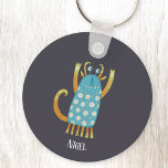 Fun Monsters Personalized Key Ring<br><div class="desc">One of a family of adorable monsters.  Change the name to personalize. Original art by Nic Squirrell.</div>