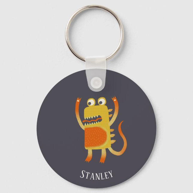 Fun Monsters Personalized Key Ring (Front)