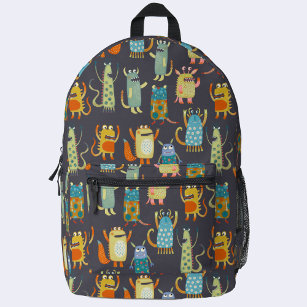 Fun Monsters Printed Backpack