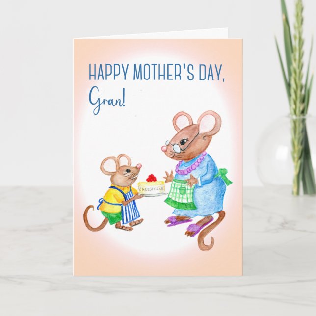 Fun Mother's Day for Gran with Cute Mice Card (Front)