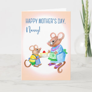 Fun Mother's Day for Nanny with Cute Mice Card