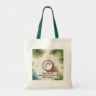 Fun & Motivational Coconut Print Cushion Tote Bag
