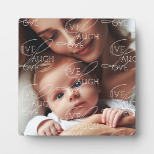 Fun Motivational Live, Laugh & Love Pattern Photo Plaque