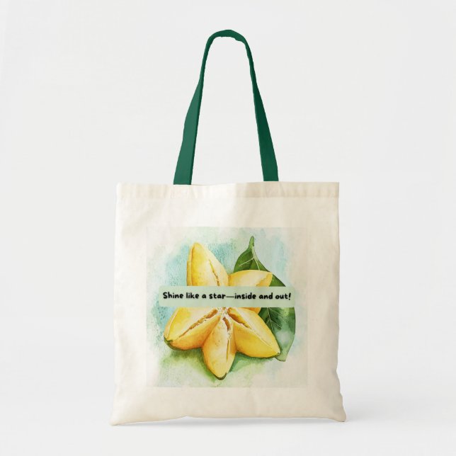 Fun & Motivational Star Fruit Quote Pillow Tote Bag (Front)