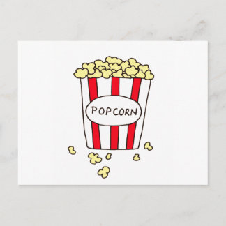 Fun Movie Theatre Popcorn in Red White Bucket Postcard