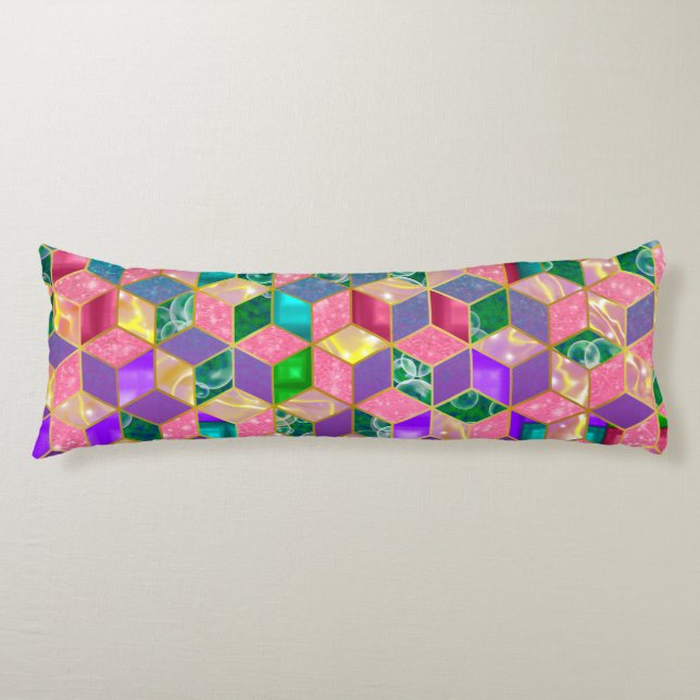 Fun Multi-Mixed Diamond-Shaped Hexagon Body Cushion (Front)