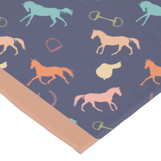 Fun Multicolor English Horse Pattern Long Table Runner