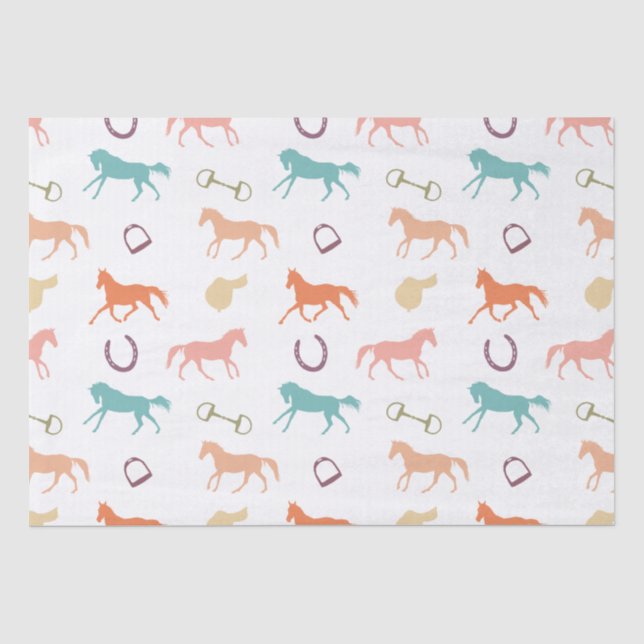 Fun Multicolor English Horse Pattern Tissue Paper (Front)
