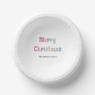Fun Multicolor Merry Christmas Paper Bowls Paper Plate