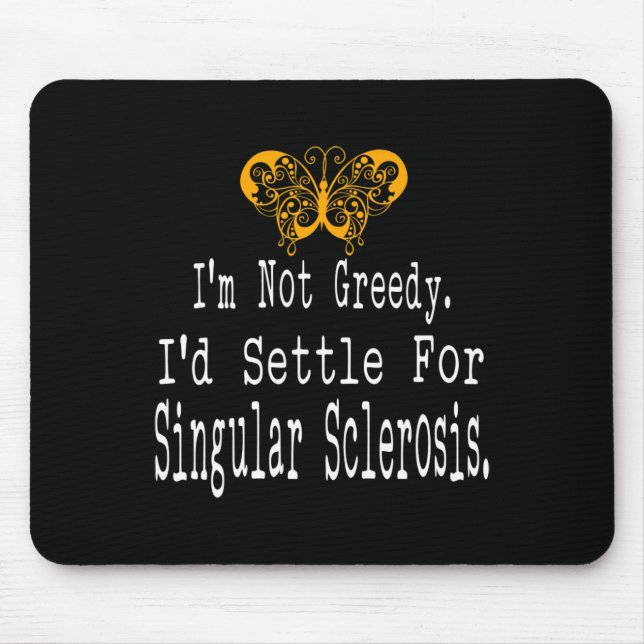 Fun Multiple Sclerosis Awareness Butterfly Support Mouse Pad (Front)