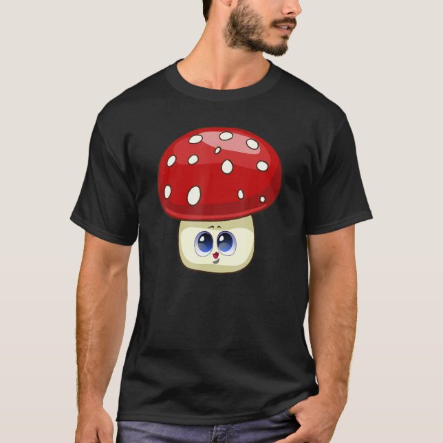Fun Mushrooms Foraging Mycology Fungi Cute Mushroo T-Shirt (Front)