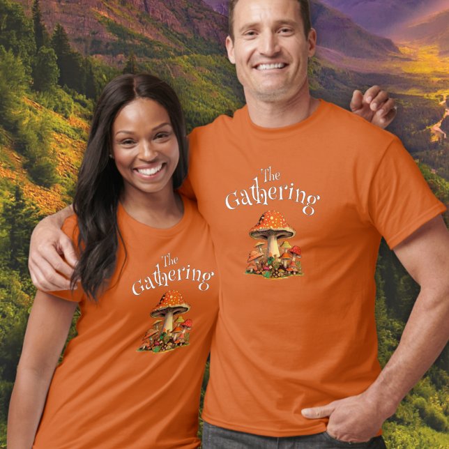 Fun Mushrooms Personalizable Family Reunion Retro T-Shirt (Creator Uploaded)