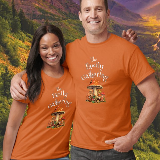 Fun Mushrooms Personalizable Family Reunion Retro T-Shirt (Creator Uploaded)