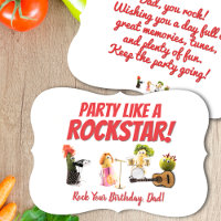 Fun music birthday card dad food funny vege card