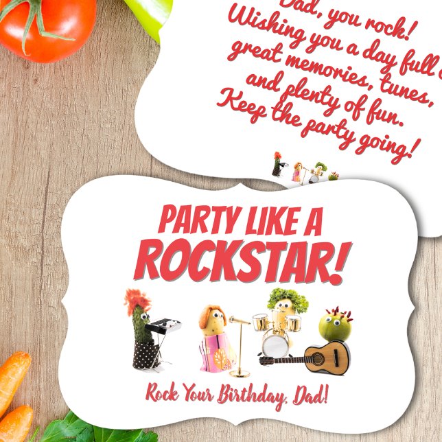 Fun music birthday card dad food funny vege card (Creator Uploaded)