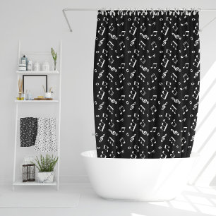 Fun Music Notes Pattern Shower Curtain