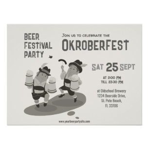 fun Musician Bavarian invite to Oktoberfest Sign