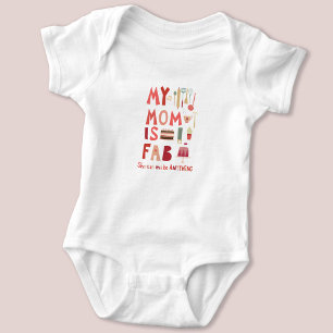 Fun My Mum is Fab Hand Lettering  Baby Bodysuit