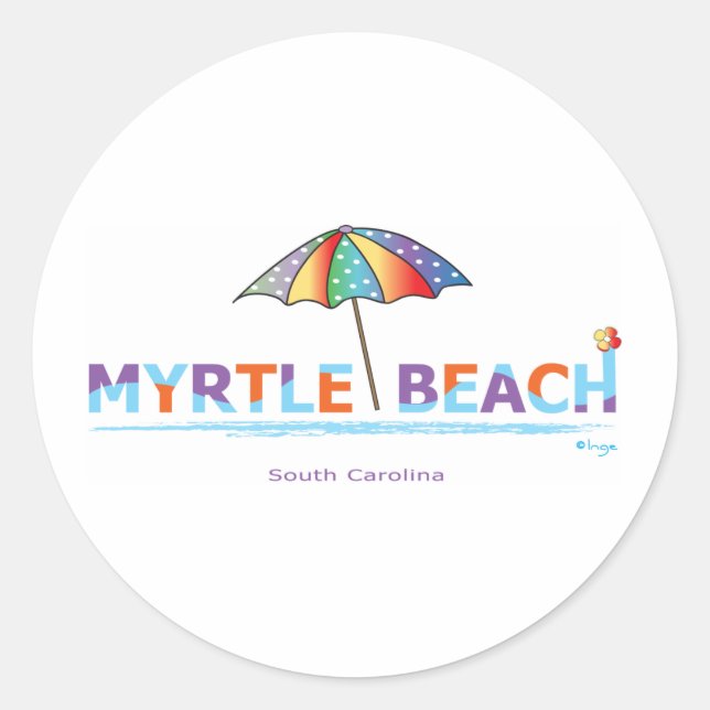 Fun Myrtle Beach, SC Classic Round Sticker (Front)