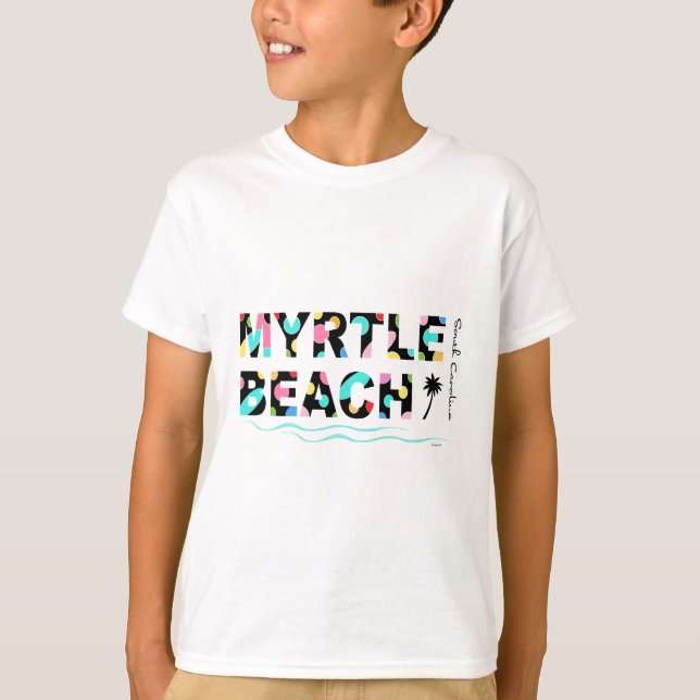 Fun Myrtle Beach, SC Typography Cool T-Shirt (Front)