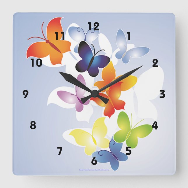 Fun 'N' Colourful Square Wall Clock (Front)