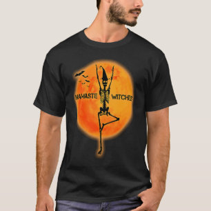Fun Namaste Witches with the Yoga Skeleton in the T-Shirt