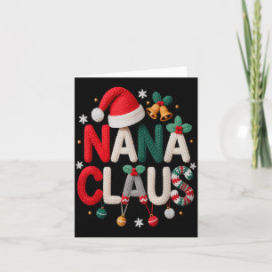 Fun Nana Claus Santa Claus Grandma Family Matching Card