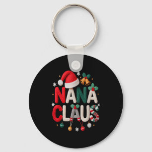 Fun Nana Claus Santa Claus Grandma Family Matching Key Ring