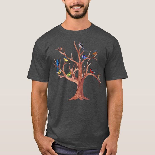 Fun Nature Lovers Trees and Birds Are Cool Gift T-Shirt (Front)