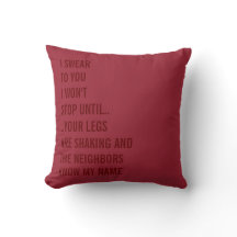 Fun Naughty Funny Valentines Day Wedding Pillow